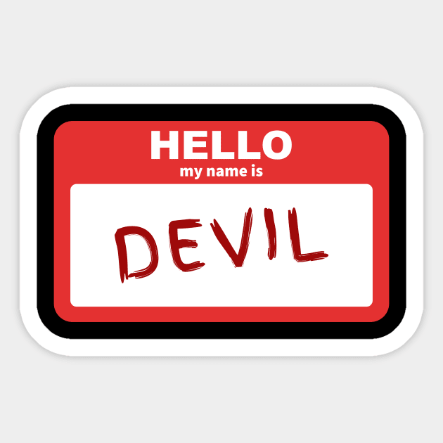 Hello My Name Is Devil Sticker by JeZeDe